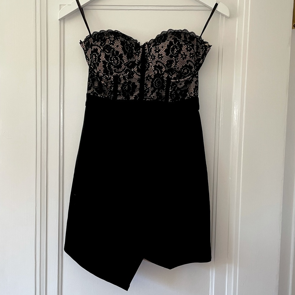 Bebe Strapless lace top dress